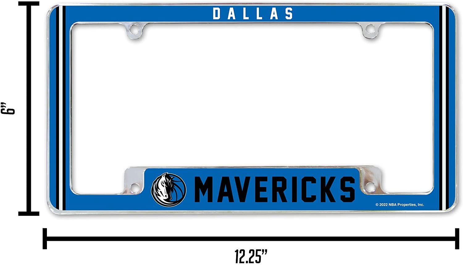 Dallas Mavericks Metal License Plate Frame Chrome Tag Cover Alternate Design 6x12 Inch 4