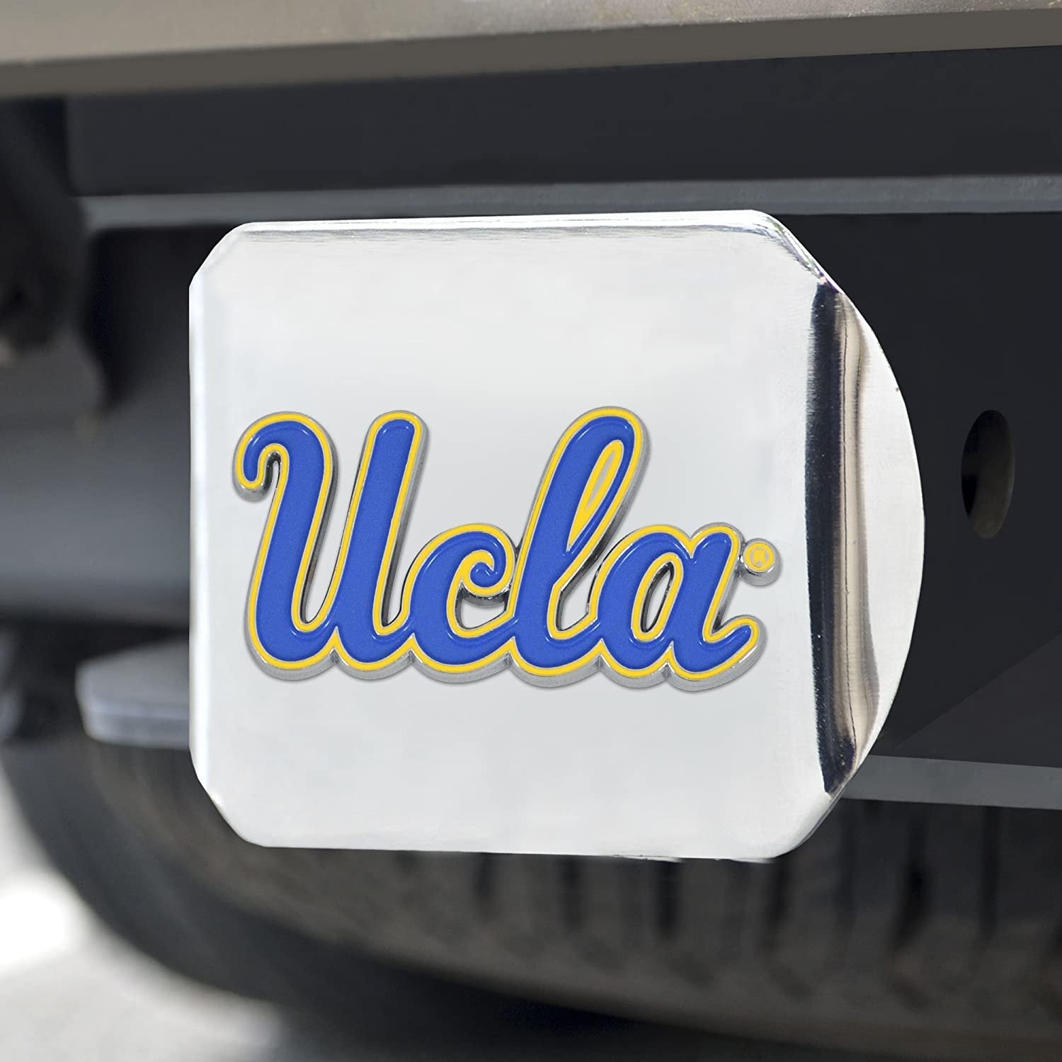 UCLA Bruins Hitch Cover Solid Metal with Raised Color Metal Emblem 2" Square Type III University of California Los Angeles
