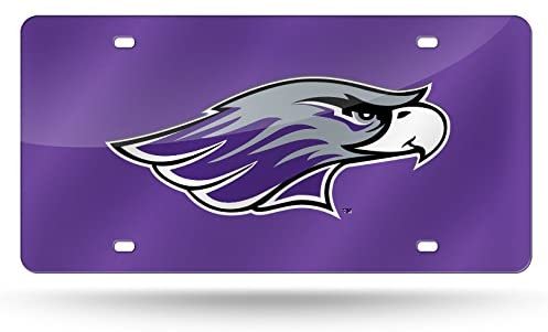 University of Wisconsin Whitewater Warhawks Premium Laser Cut Tag License Plate, Mirrored Acrylic Inlaid, 6x12 Inch 1