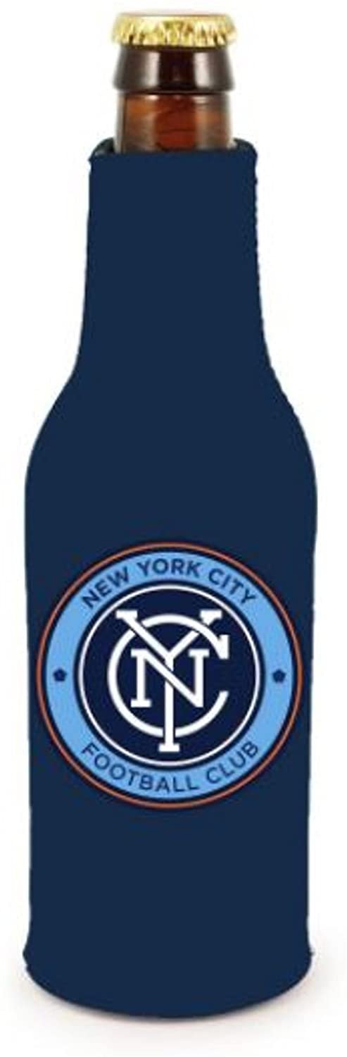 New York City FC 12oz Bottle Zipper Beverage Insulator Neoprene Holder Cooler SC FC MLS Soccer