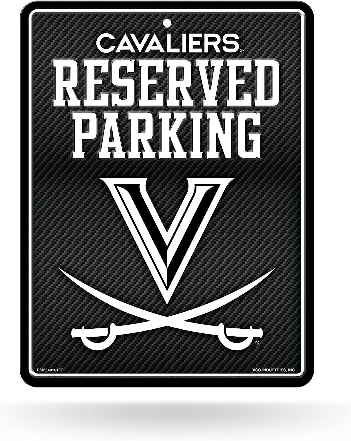 University of Virginia Cavaliers Metal Parking Novelty Wall Sign 8.5 x 11 Inch Carbon Fiber Design 1