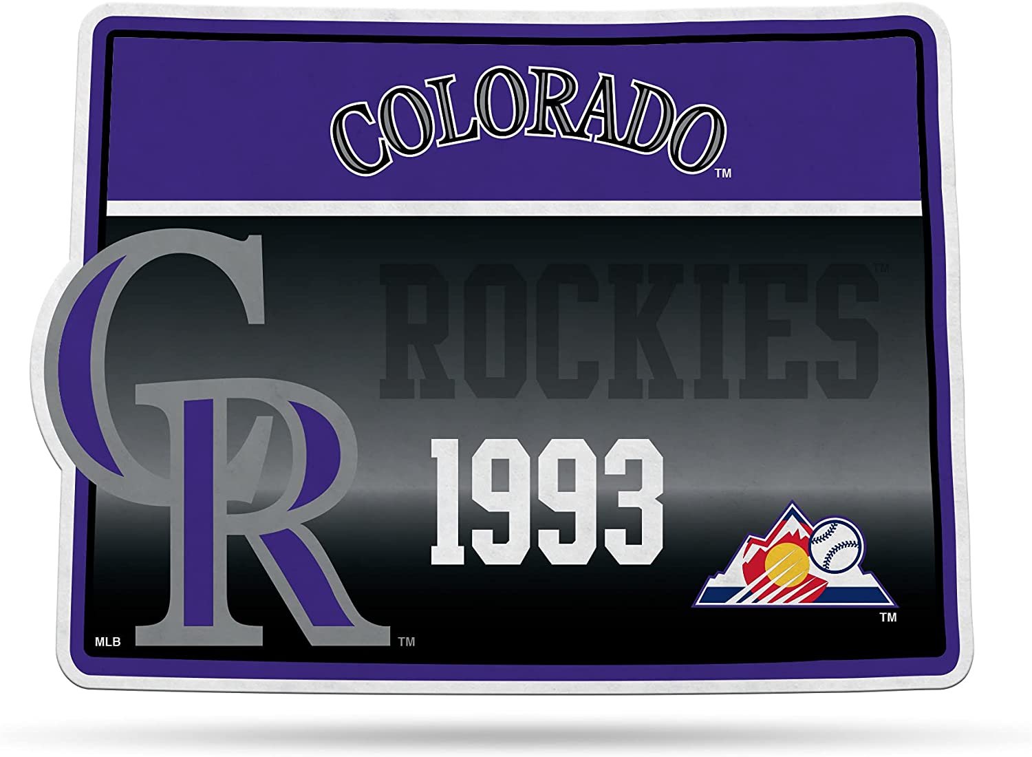 Colorado Rockies 18 Inch Soft Felt Pennant, State Shape Design
