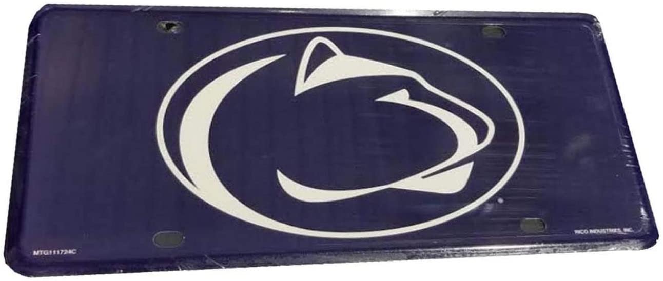 Penn State University Nittany Lions Metal Auto Tag License Plate, Logo Design Blue, 6x12 Inch 1