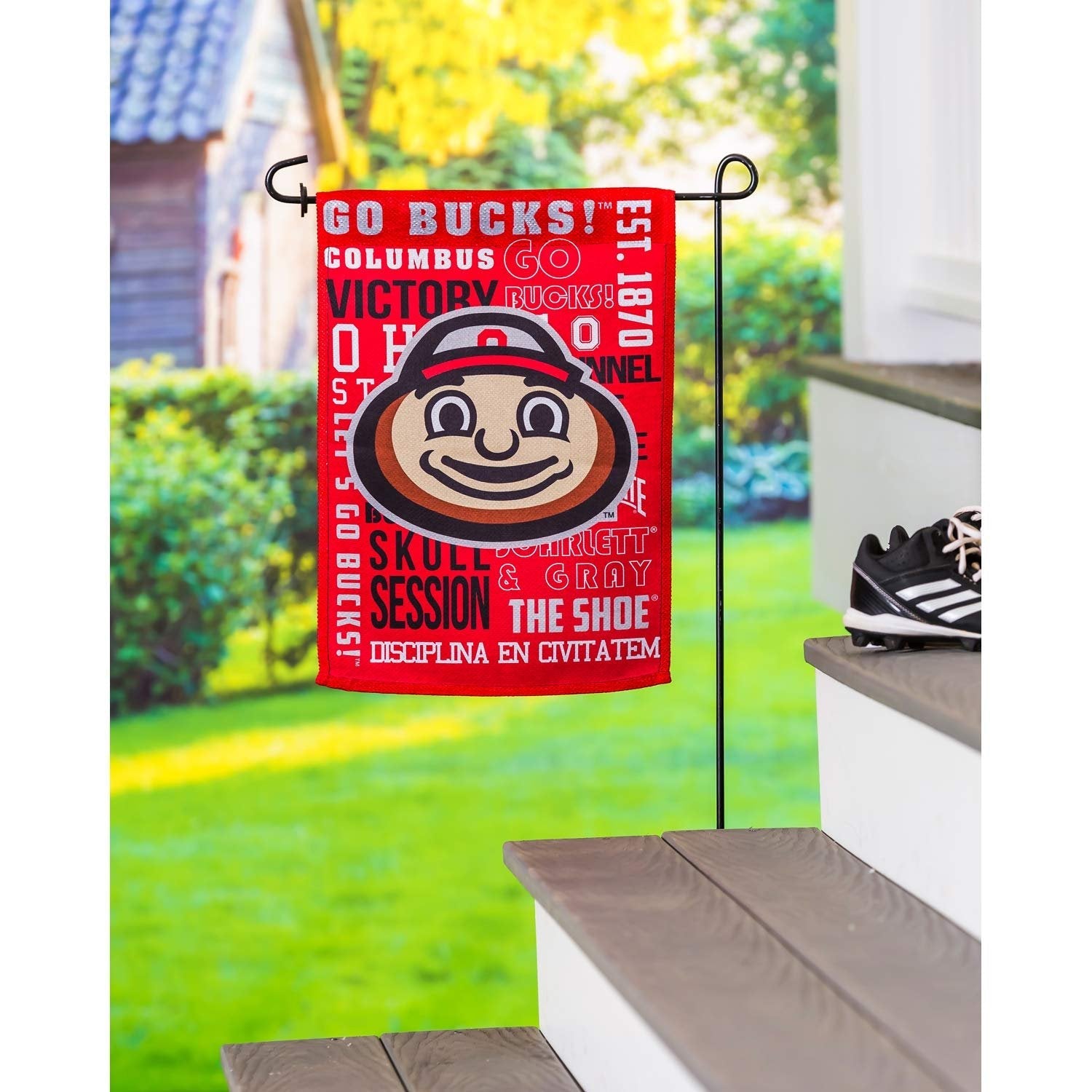 Ohio State University Buckeyes Premium Double Sided Garden Flag Banner, Fan Rules Design, 13x18 Inch, Display Stand Sold Seperately, Officially Licensed 3
