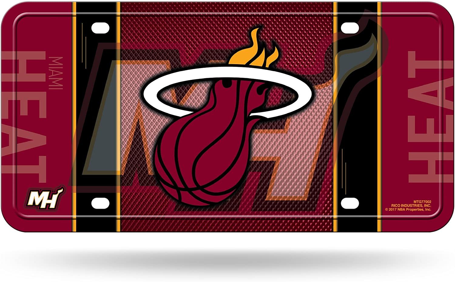Miami Heat Metal Auto Tag License Plate, Jersey Design, 6x12 Inch 1