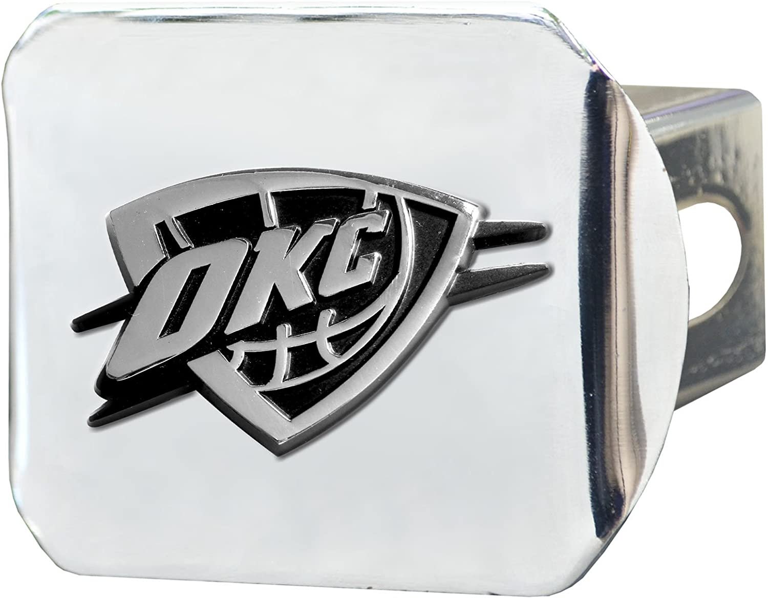 Oklahoma City Thunder Hitch Cover Solid Metal with Raised Chrome Metal Emblem 2" Square Type III 1
