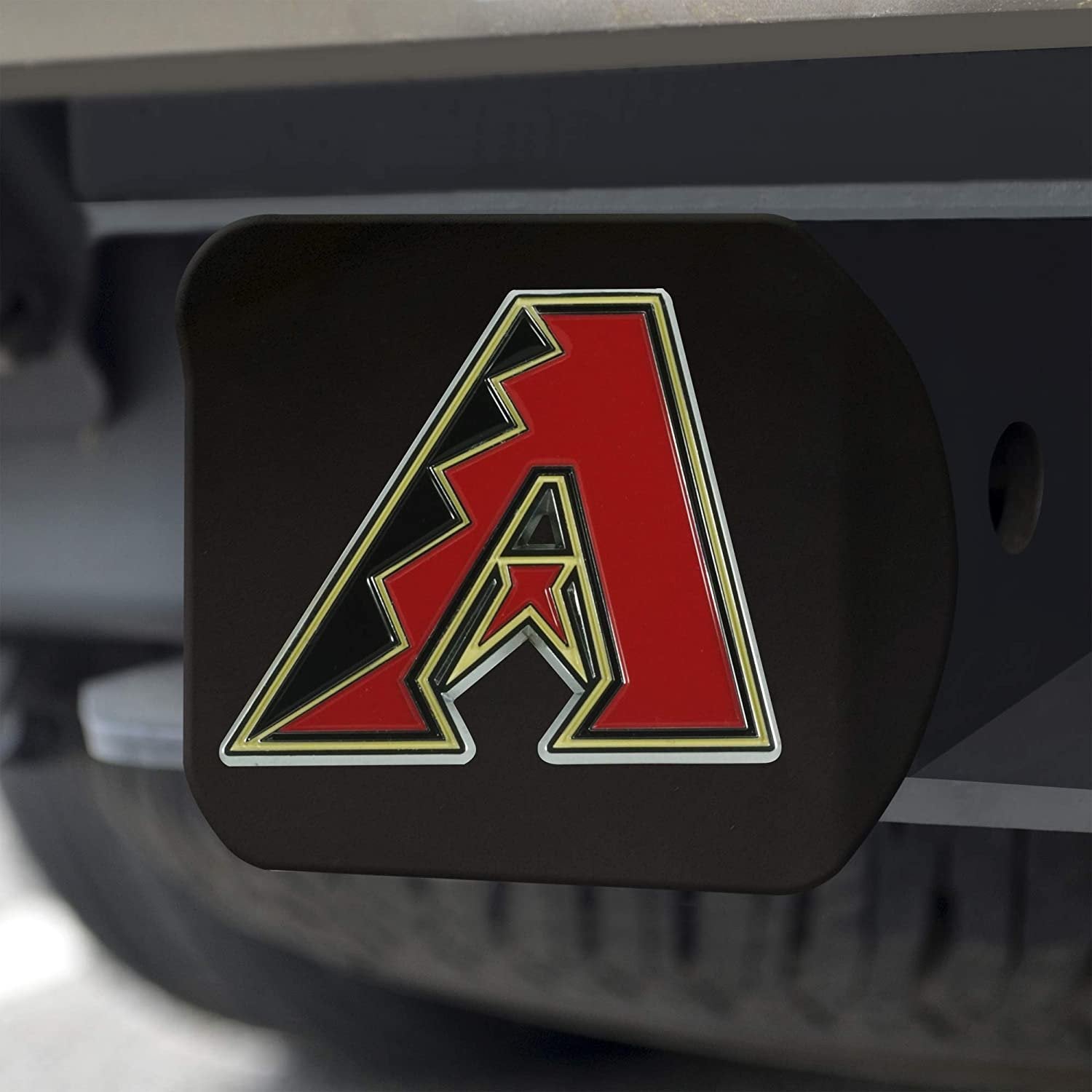Arizona Diamondbacks Hitch Cover Black Solid Metal with Raised Color Metal Emblem 2" Square Type III