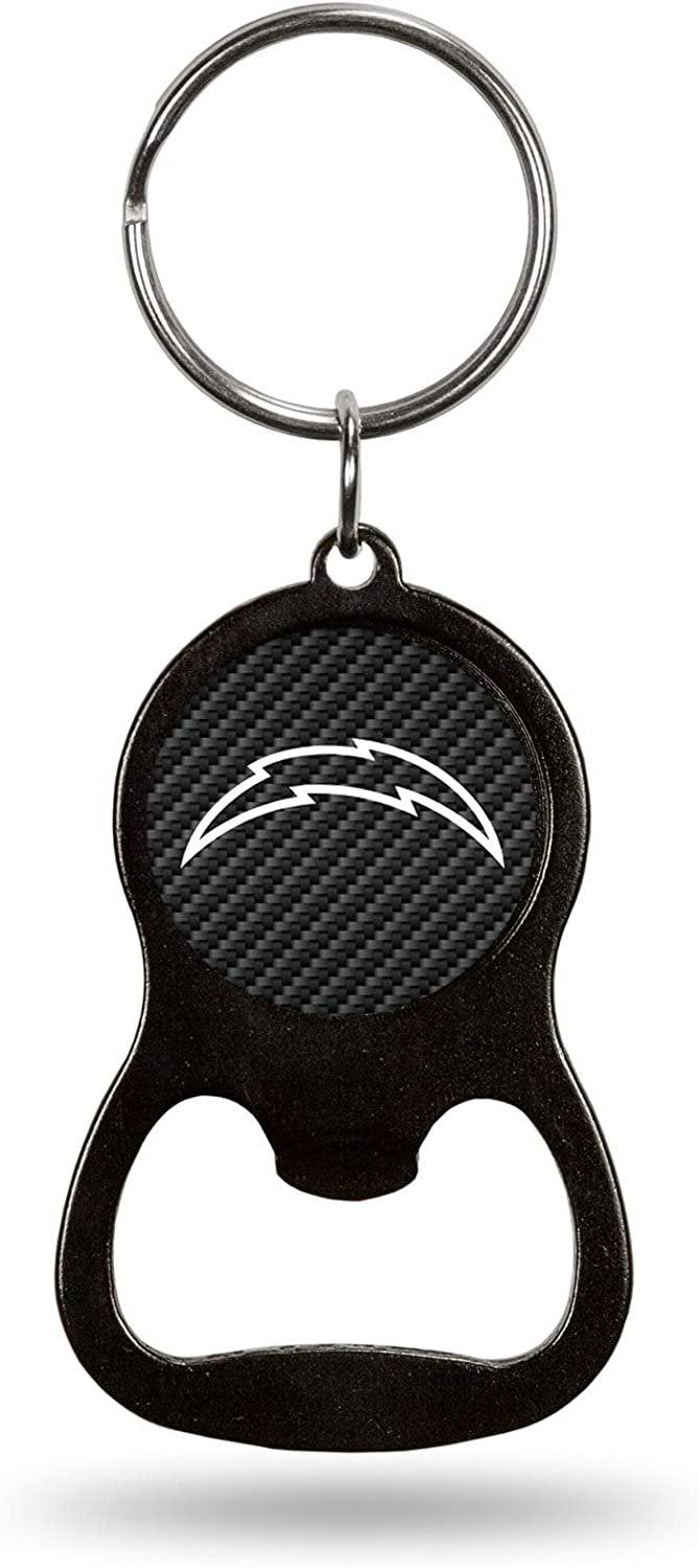 Los Angeles Chargers Keychain Bottle Opener Carbon Fiber Design Metal Football 1
