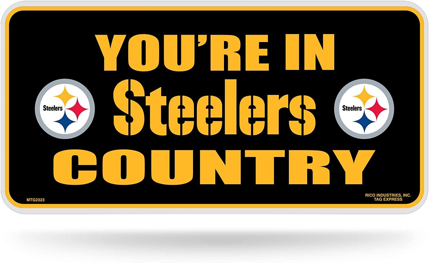 Pittsburgh Steelers Metal Tag License Plate Country Design 6x12 Inch 1