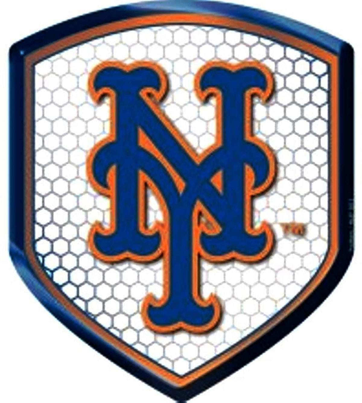 New York Mets High Intensity Reflector, Shield Shape, Raised Decal Sticker, 2.5x3.5 Inch, Home or Auto, Full Adhesive Backing 1