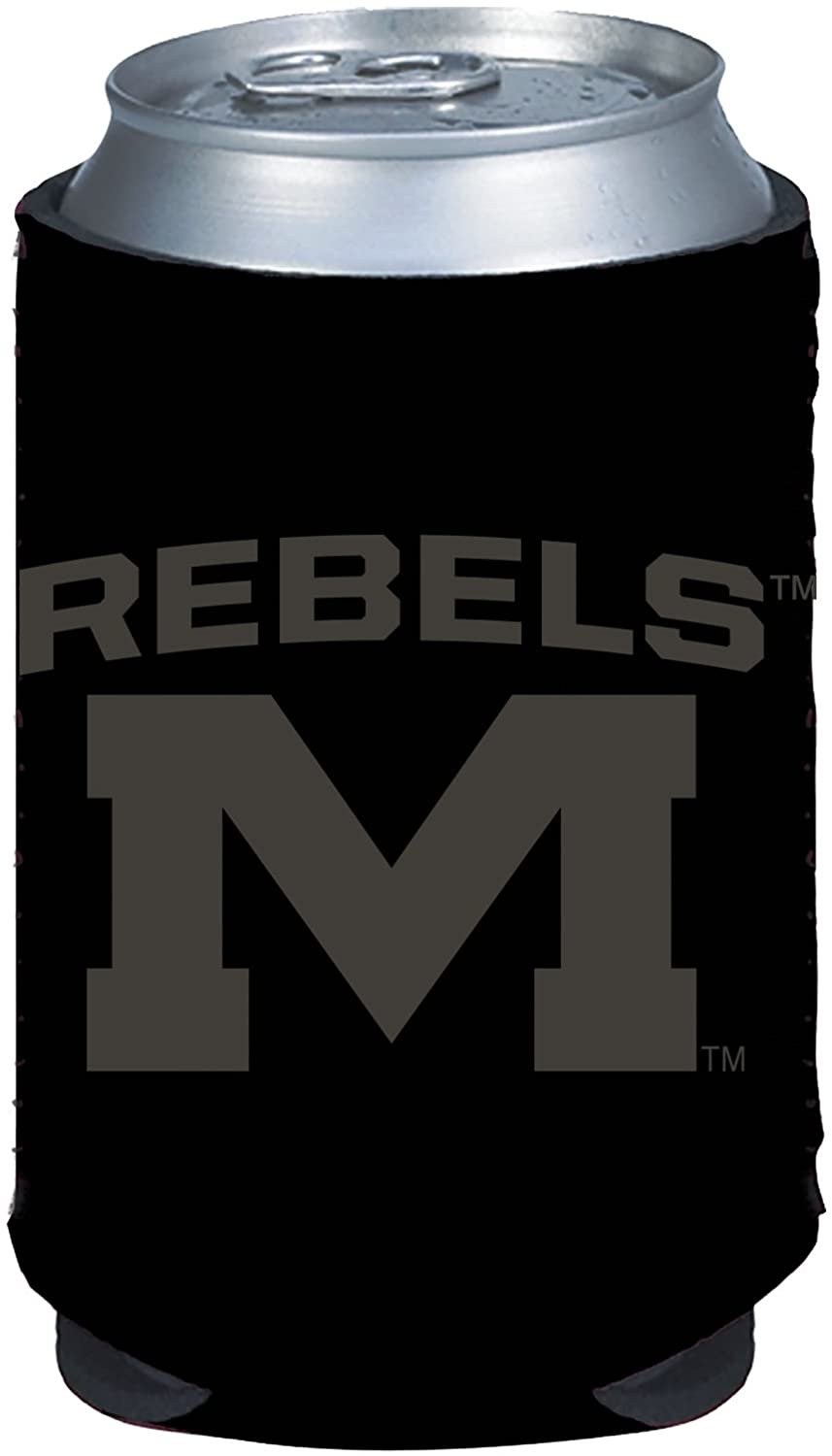 Mississippi Rebels Ole Miss 2-Pack Black Tonal CAN Beverage Insulator Neoprene Holder Cooler Decal University of 1