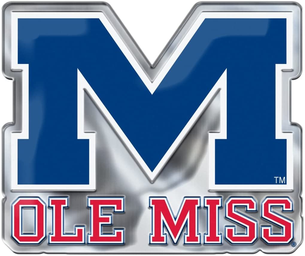 University of Mississippi Rebels Ole Miss Auto Emblem Color Metal Aluminum 1