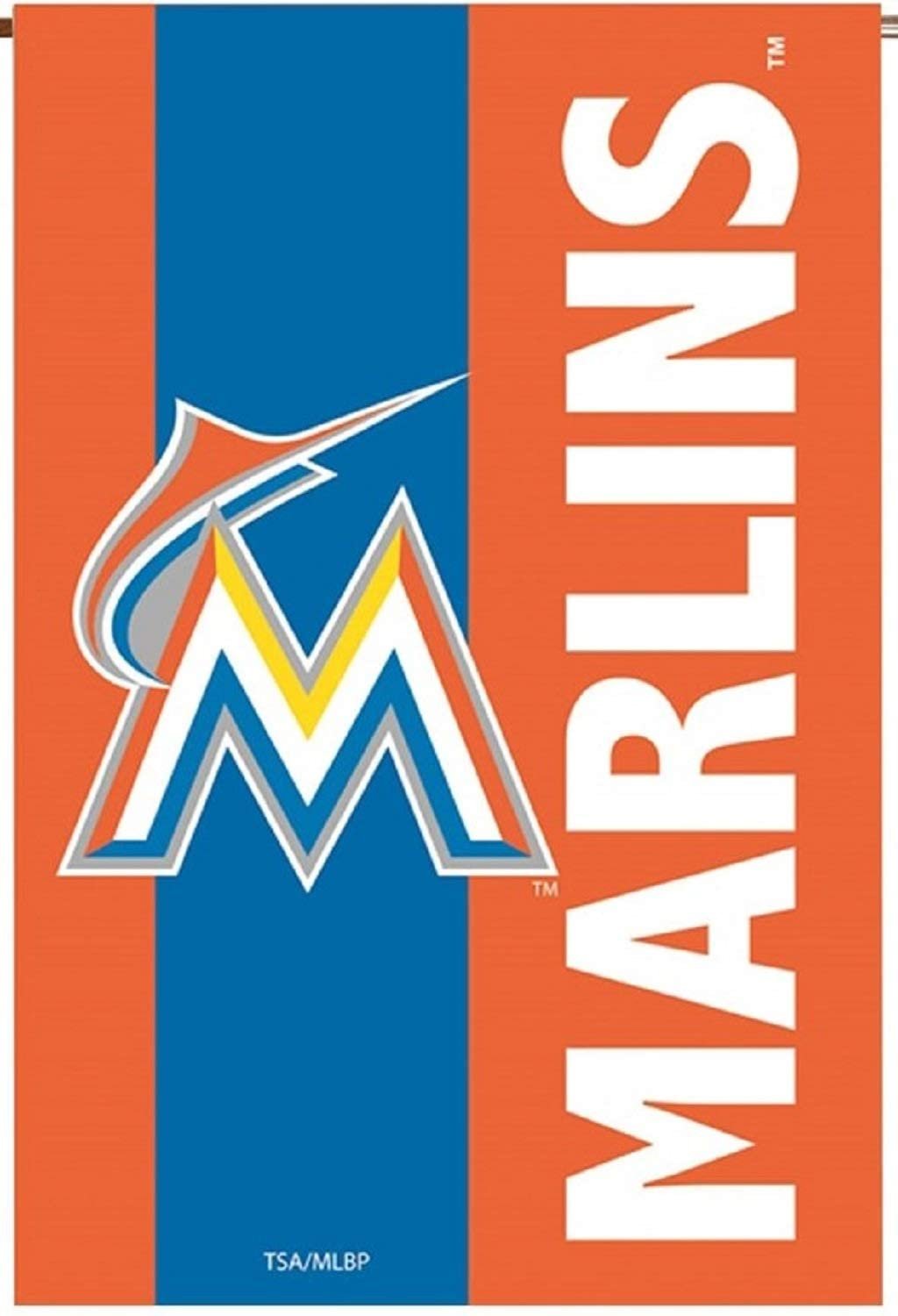 Miami Marlins Premium Double Sided House Flag Banner, Embellished Applique, 28x44 Inch, Display Pole Sold Separately 1