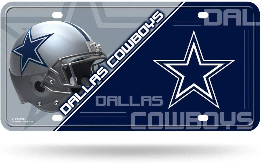 Dallas Cowboys Metal Auto Tag License Plate, Split Design, 6x12 Inch 1