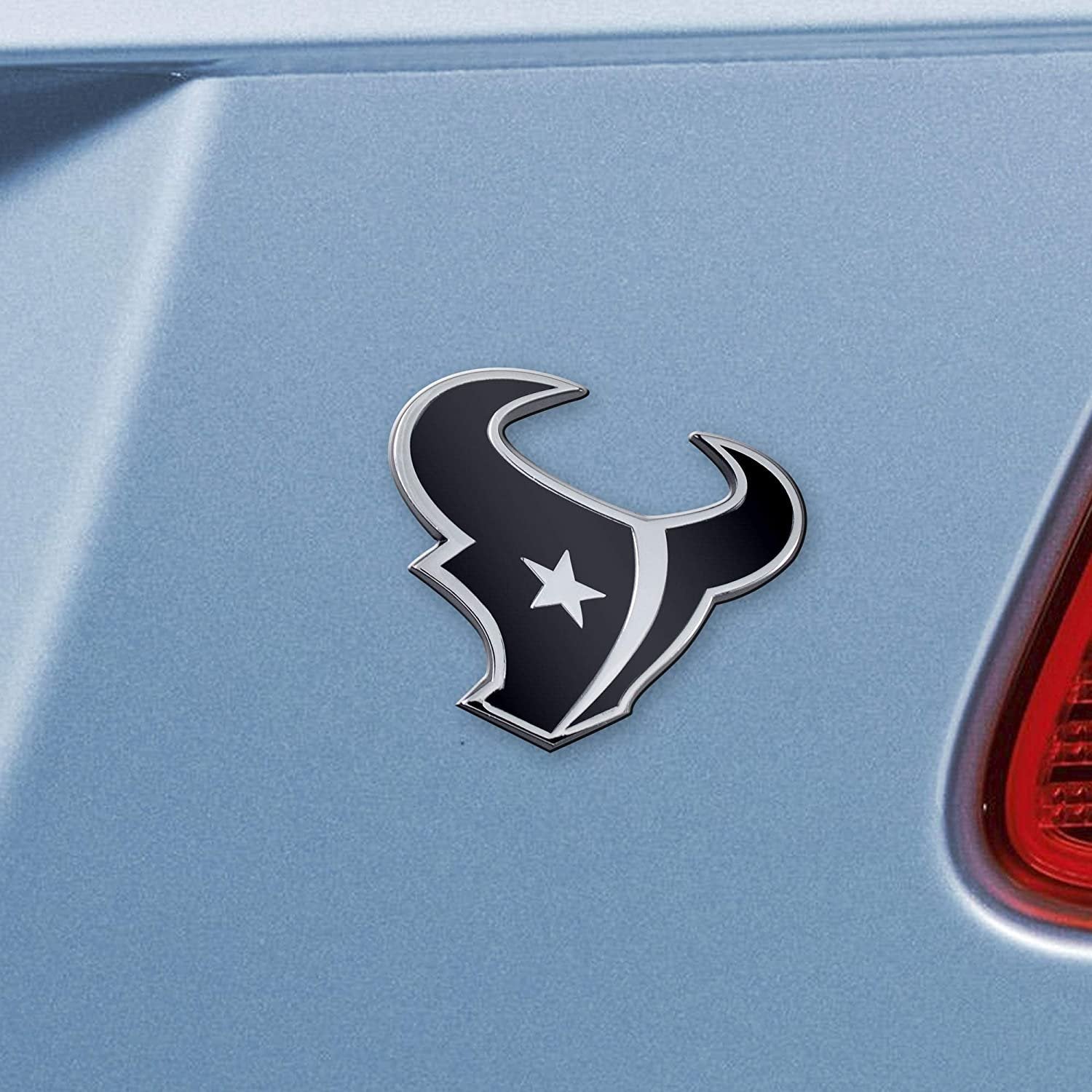 Houston Texans Solid Metal Raised Auto Emblem Decal Adhesive Backing