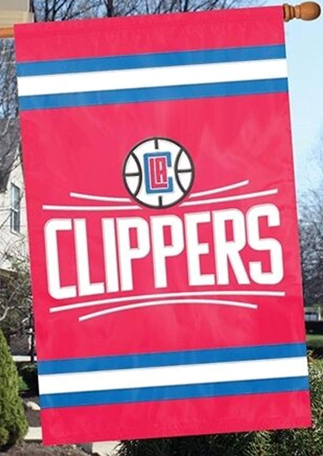 Los Angeles Clippers New Logo 2-Sided 28x44 Banner Applique Embroidered Flag 1