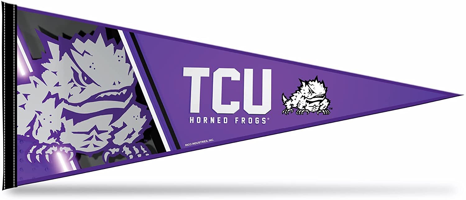 Texas Christian University Horned Frogs TCU Soft Felt Pennant 12x30 Inch Primary Logo 1