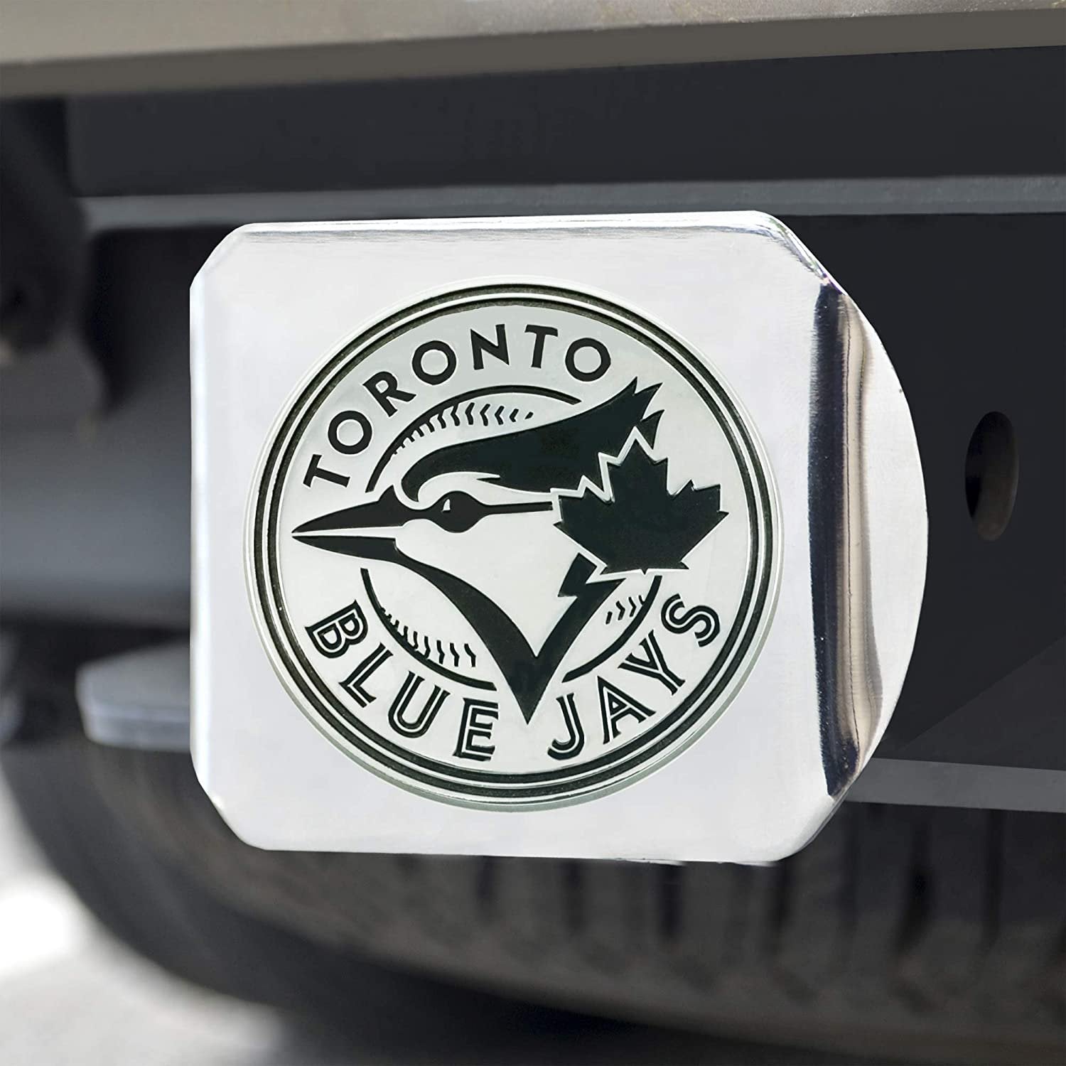 Toronto Blue Jays Hitch Cover Solid Metal with Raised Chrome Metal Emblem 2" Square Type III