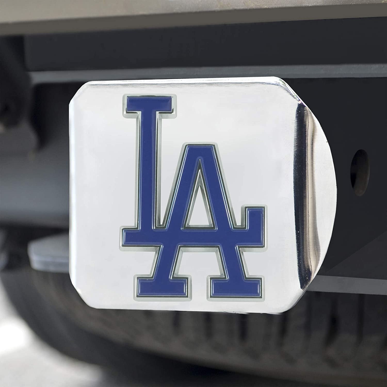 Los Angeles Dodgers Hitch Cover Solid Metal with Raised Color Metal Emblem 2" Square Type III