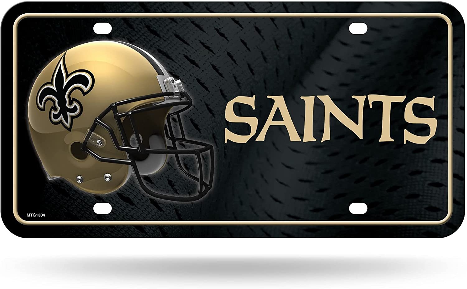New Orleans Saints Metal Auto Tag License Plate, Helmet Design, 6x12 Inch 1