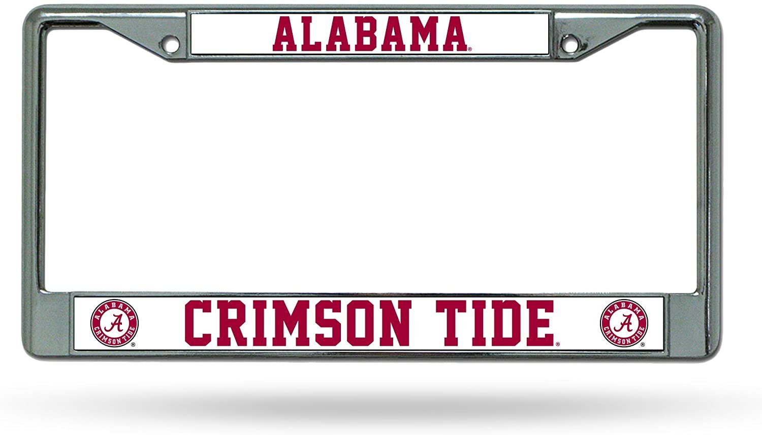 University of Alabama Crimson Tide Premium Metal License Plate Frame Chrome Tag Cover, 12x6 Inch 1