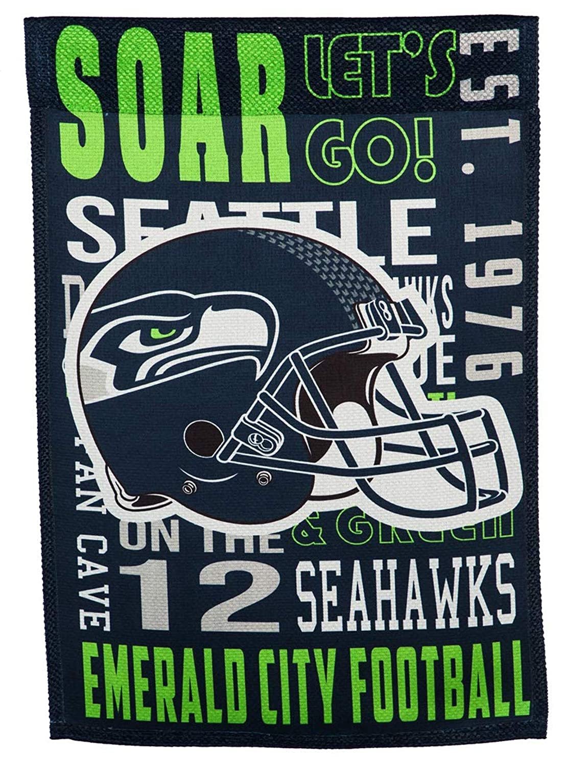 Seattle Seahawks Premium Garden Flag Banner, Double Sided 13x18 Inch, Outdoor Use 3