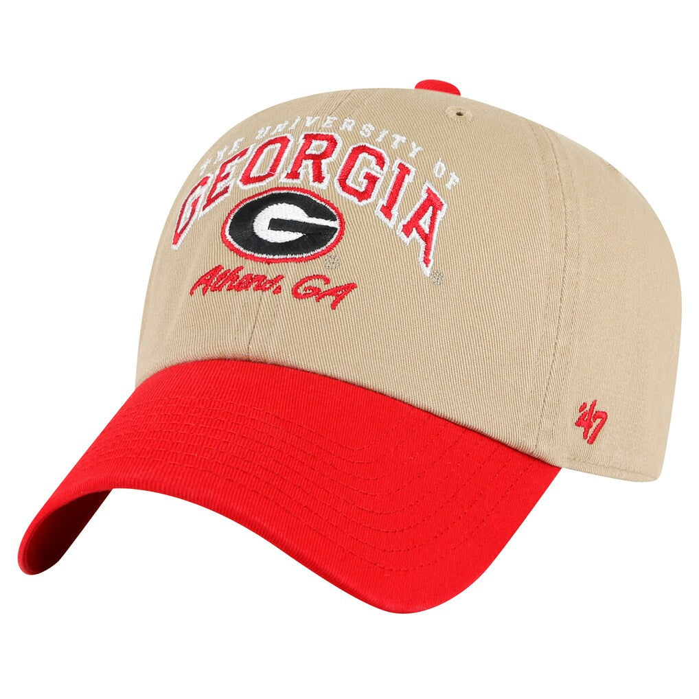 Georgia Bulldogs - Khaki Local Clean Up Adjustable Hat, 47 Brand 1