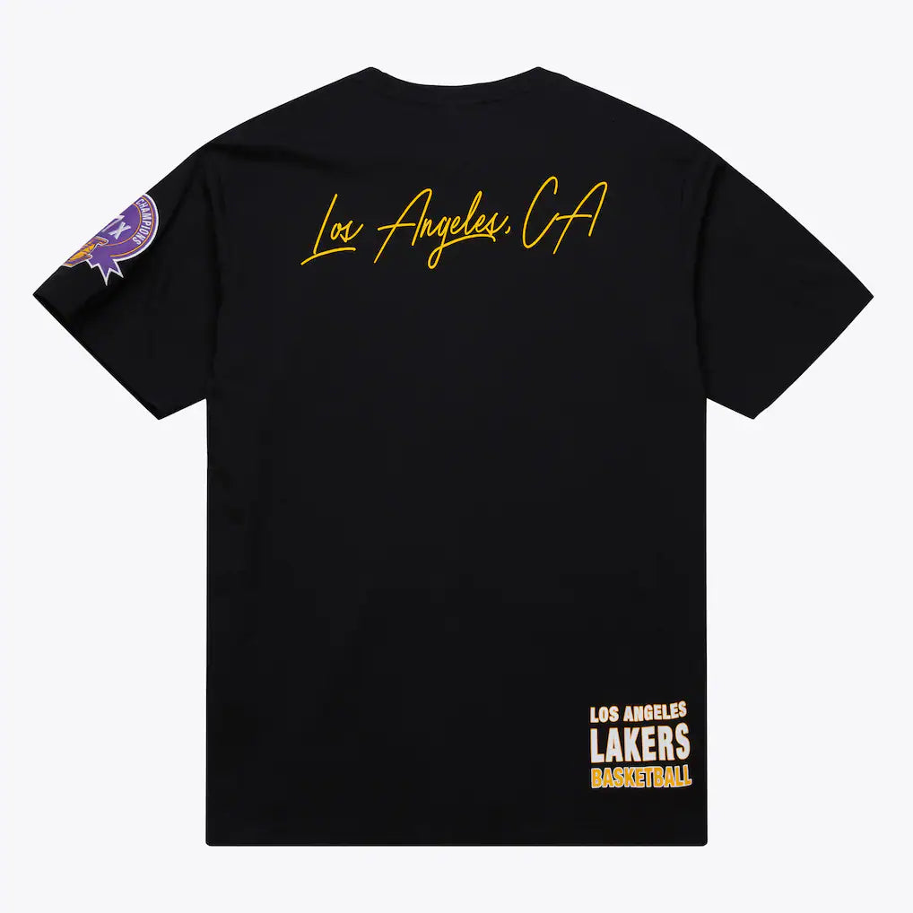 Los Angeles Lakers - Black Double Clutch Vintage Logo T-Shirt 2