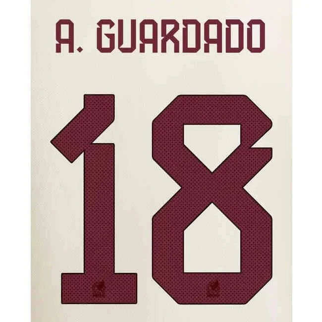 Mexico 2022-23 Away A. Guardado #18 Youth Jersey Name Set 1