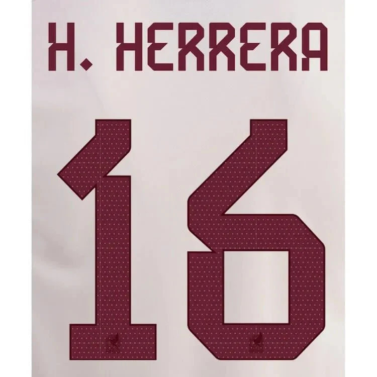 Mexico 2022-23 Away H. Herrera #16 Jersey Name Set 1