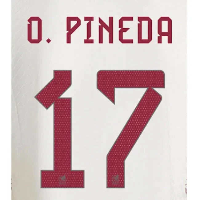 Mexico 2022-23 Away Pineda #17 Jersey Name Set 1