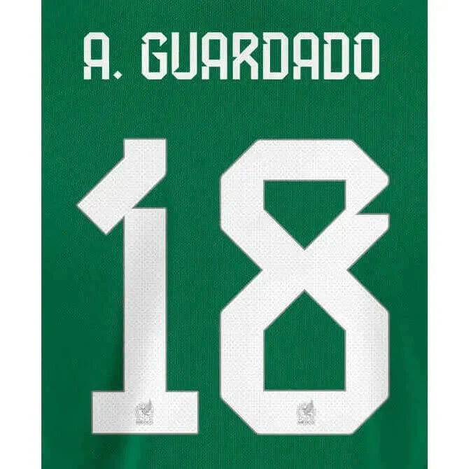 Mexico 2022-23 Home A. Guardado #18 Youth Jersey Name Set 1