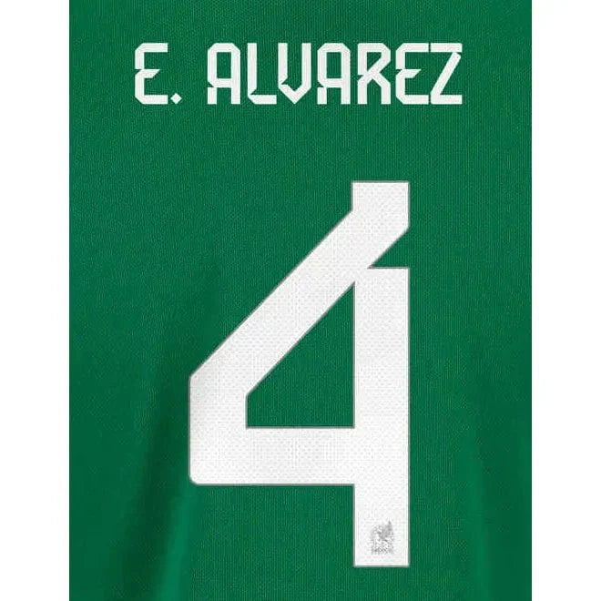 Mexico 2022-23 Home E. Alvarez #4 Youth Jersey Name Set 1