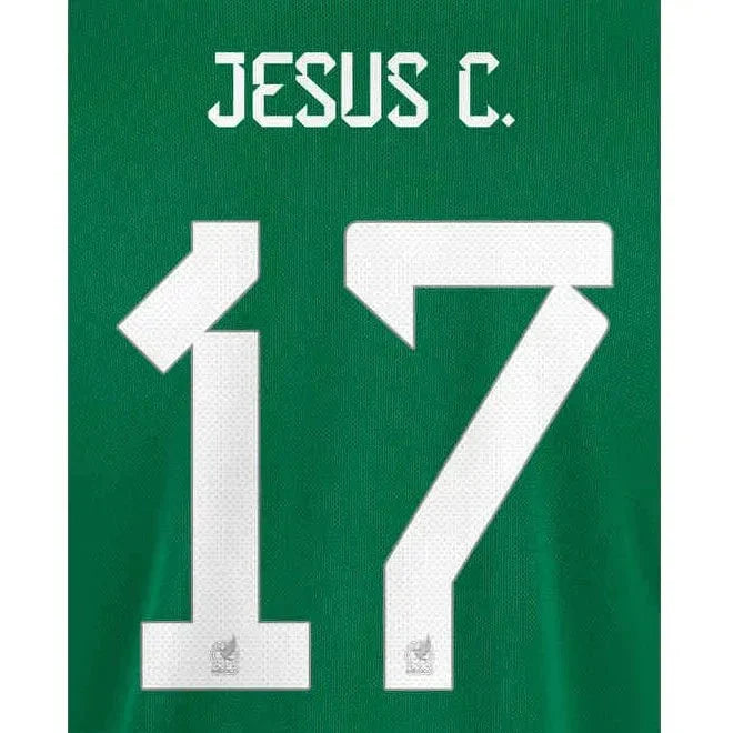 Mexico 2022-23 Home Jesus C. #17 Youth Jersey Name Set 1
