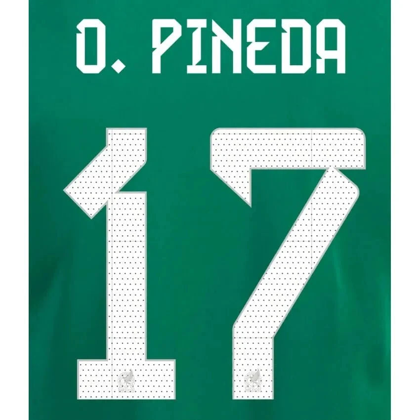 Mexico 2022-23 Home O. Pineda #17 Jersey Name Set 1