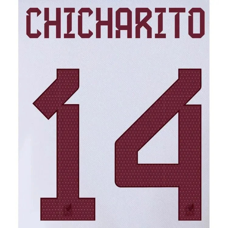 Mexico 2022/23 Away Chicharito #14 Jersey Name Set 1
