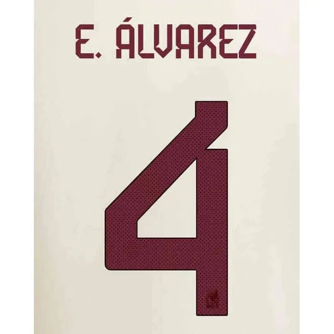 Mexico 2022/23 Away E. Alvarez #4 Jersey Name Set 1