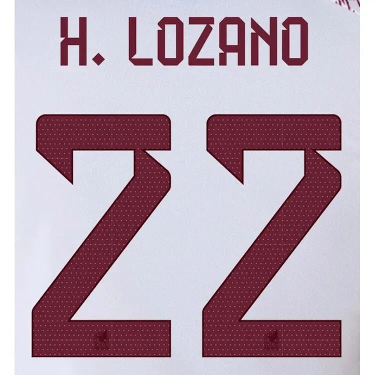 Mexico 2022/23 Away H. Lozano #22 Jersey Name Set 1