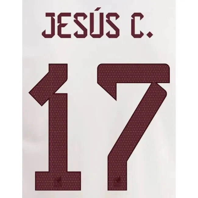 Mexico 2022/23 Away Jesus C. #17 Jersey Name Set 1