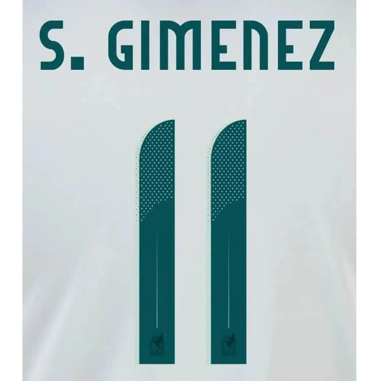 Mexico 2024/25 Away S. Gimenez #11 Youth Jersey Name Set 1