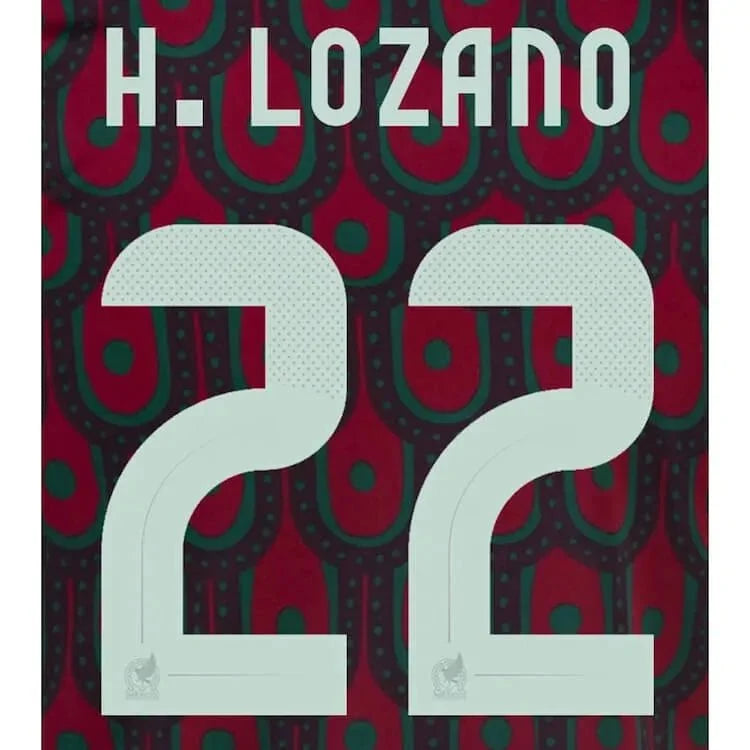 Mexico 2024/25 Home H. Lozano #22 Jersey Name Set 1
