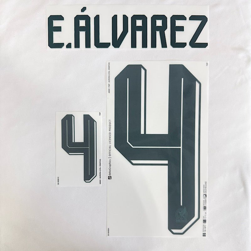 Mexico 2026- Away E. ALVAREZ #4 Official Name Set 1