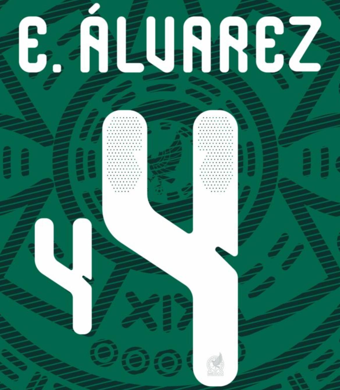 Mexico 2026- Home E. ALVAREZ #4 Official Name Set 1