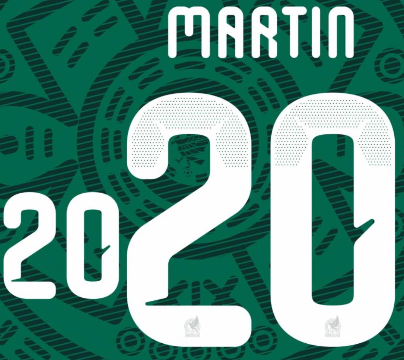 Mexico 2026- Home H. MARTIN #20 Official Name Set 1