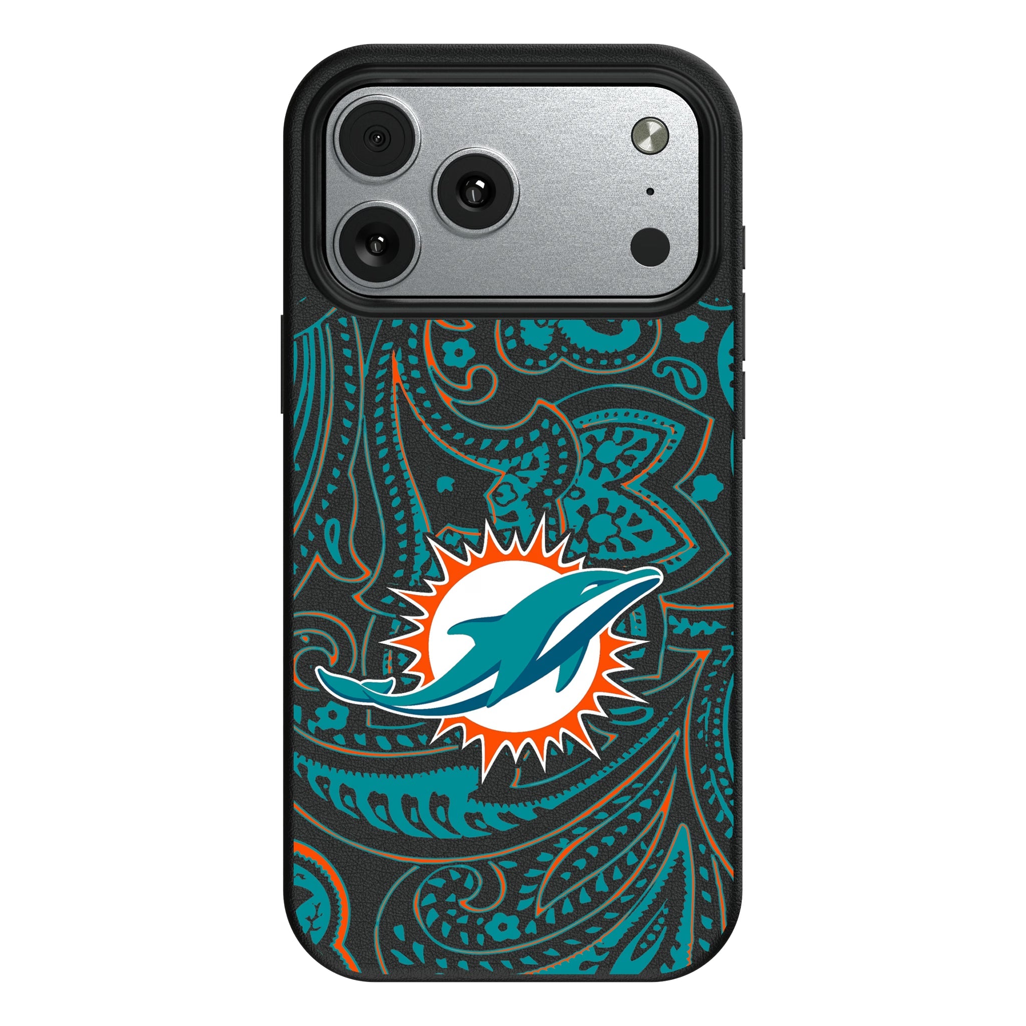 Miami Dolphins Paisley MagSafe Compatible Phone Case for Apple iPhone 10