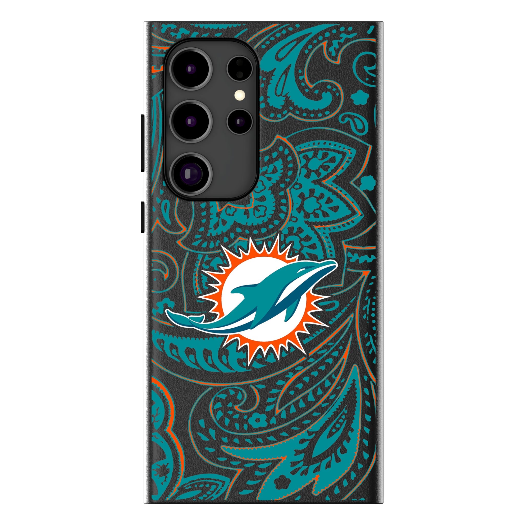 Miami Dolphins Paisley MagSafe Compatible Phone Case for Samsung Galaxy 10