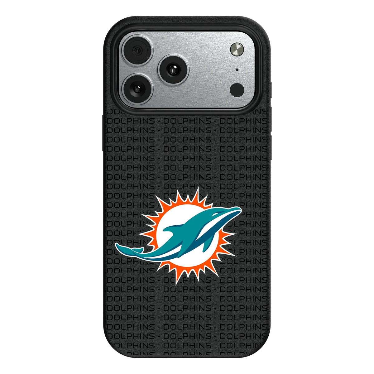 Miami Dolphins Text Backdrop MagSafe Compatible Phone Case for Apple iPhone 10