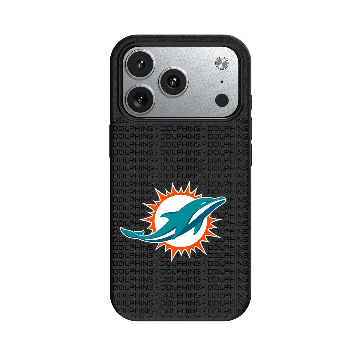 Miami Dolphins Text Backdrop MagSafe Compatible Phone Case for Apple iPhone 9