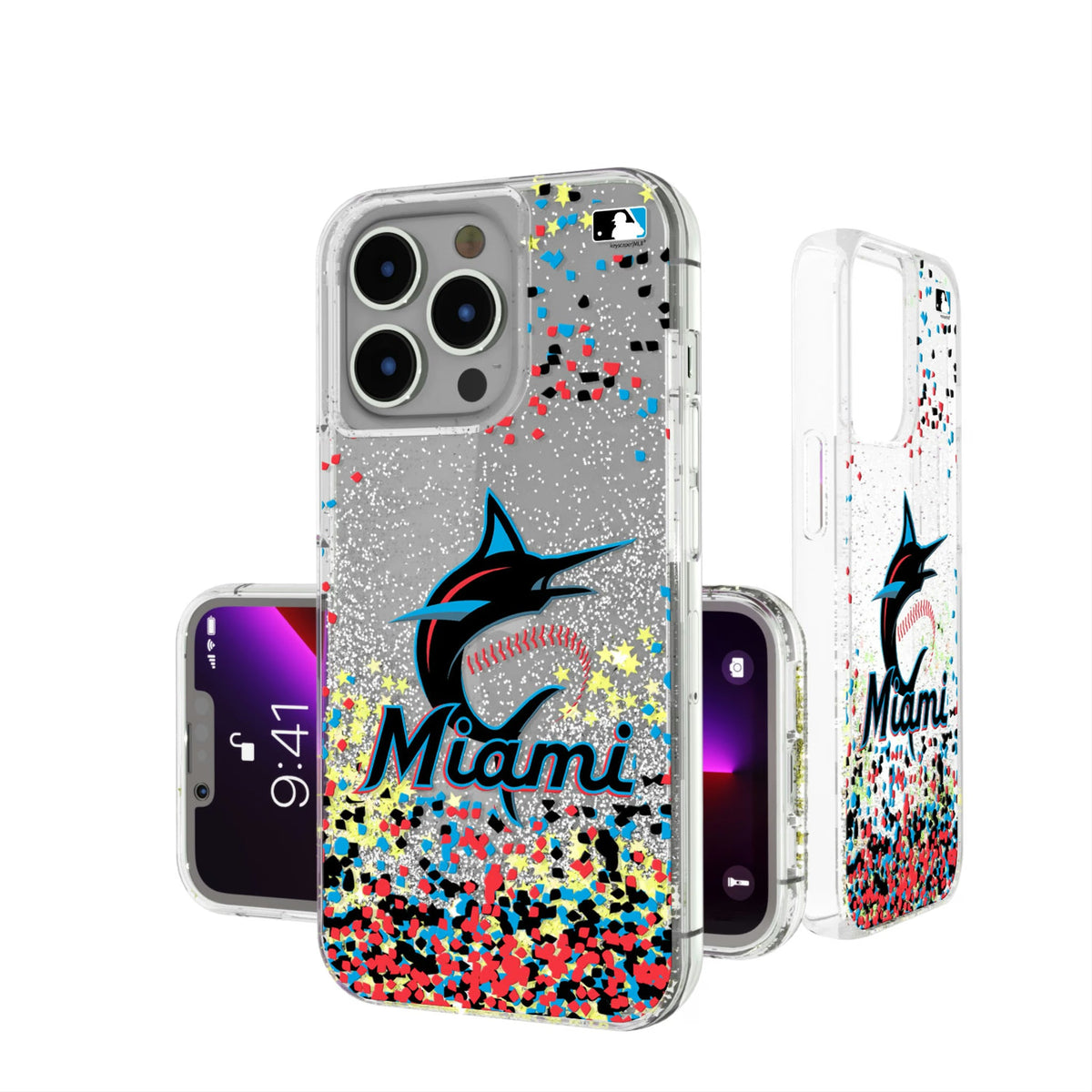 Miami Marlins Confetti Glitter Phone Case 18