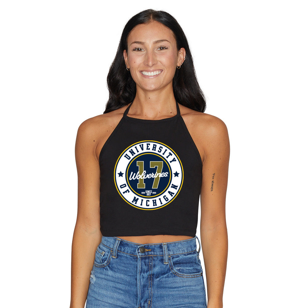 University of Michigan Black Halter Top | lojobands